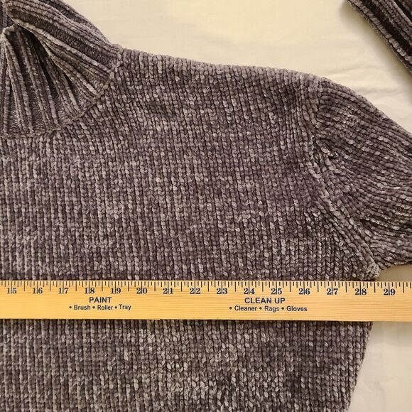 Chelsea & Theodore Womens Pullover Sweater Gray Chunky Mock Neck Crop Size XL - Picture 6 of 7